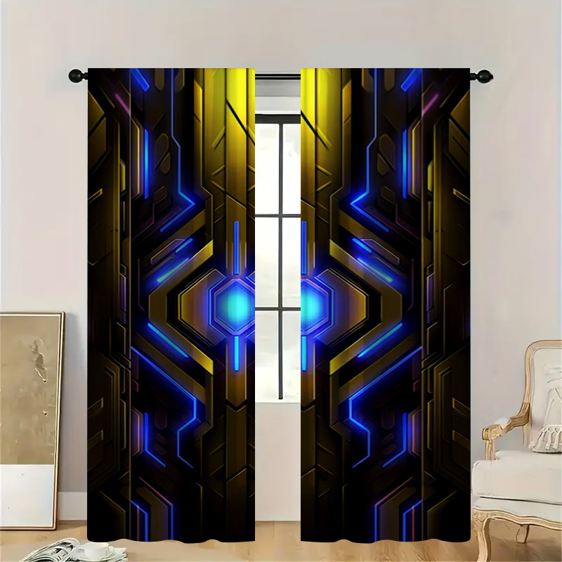 Office Tech Decor - 2 szt. Geometryczne zasłony techniczne z