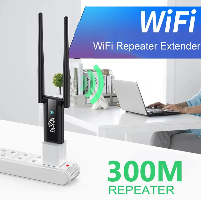 Wifi Range Extender - KEBIDUMEI 300Mbps USB Bezprzewodowy Wzmacniacz Sygnału