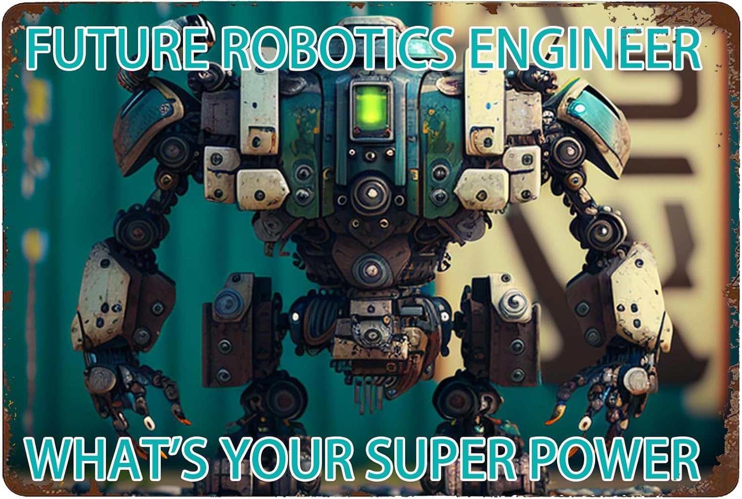 Office Tech Decor - Znak Metalowy dla Inżyniera Robotyki -