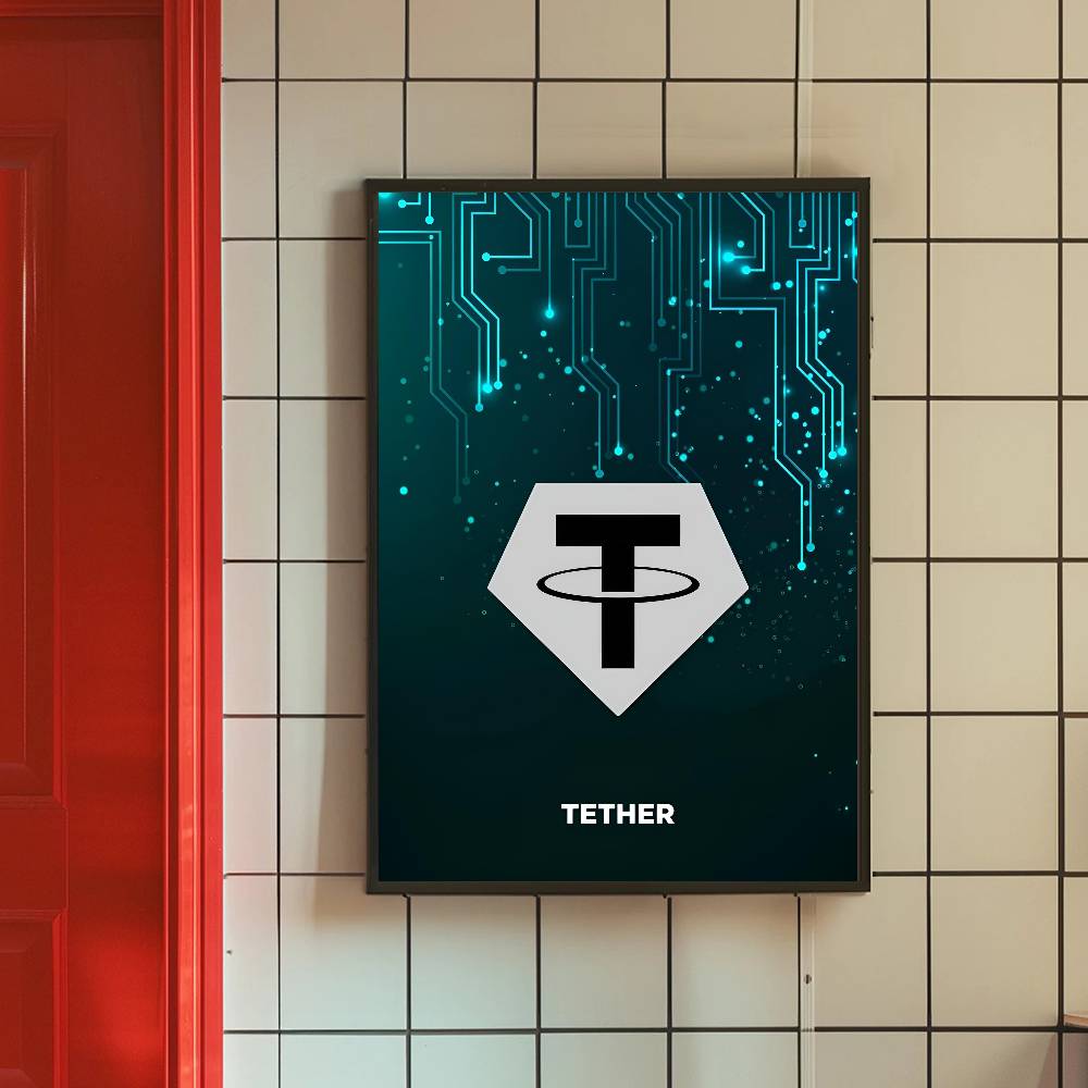 Plakat z symbolem kryptowalut, – Office Tech Decor recenzja i cena