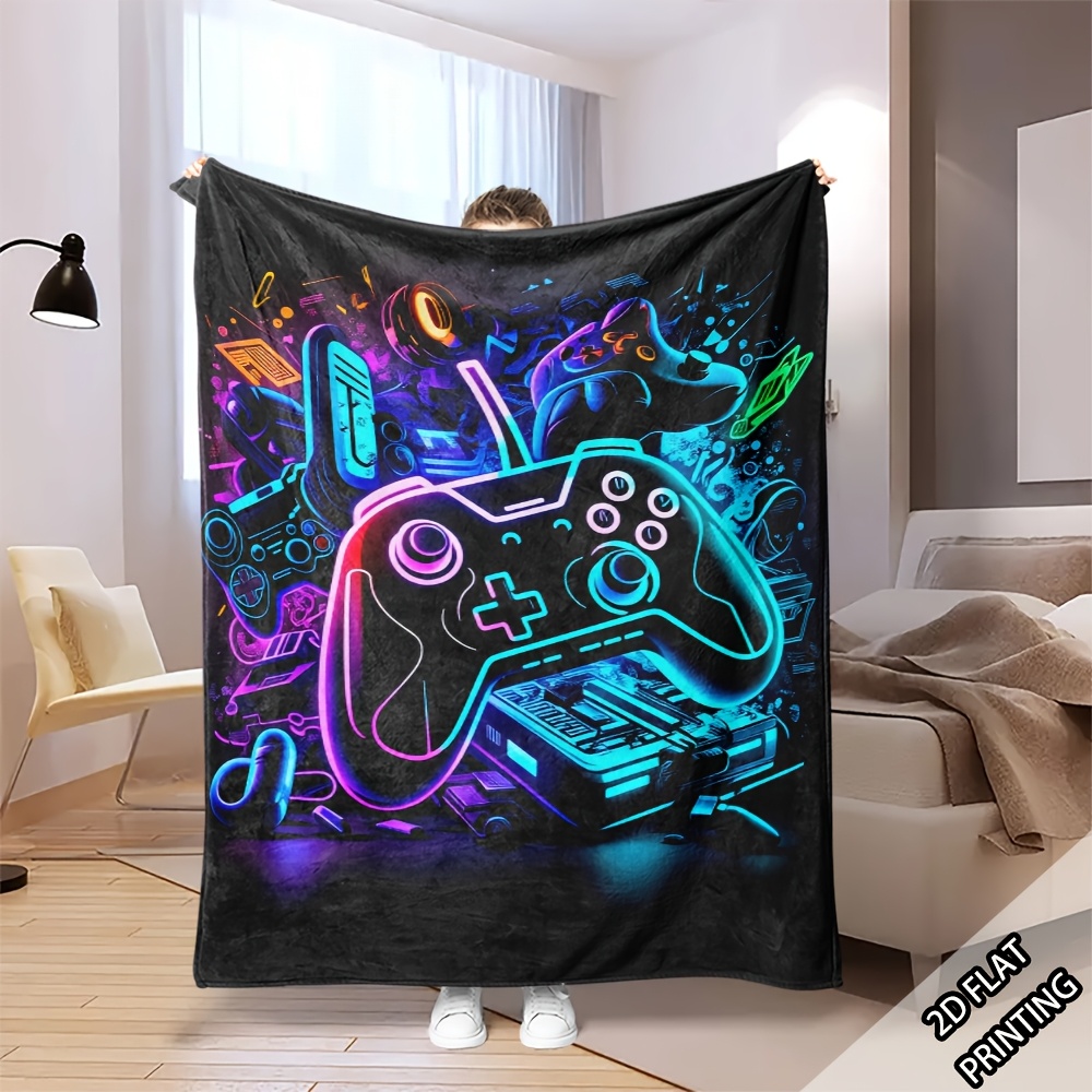 Kolorowy koc z grafiką neonowy – Office Tech Decor recenzja i cena