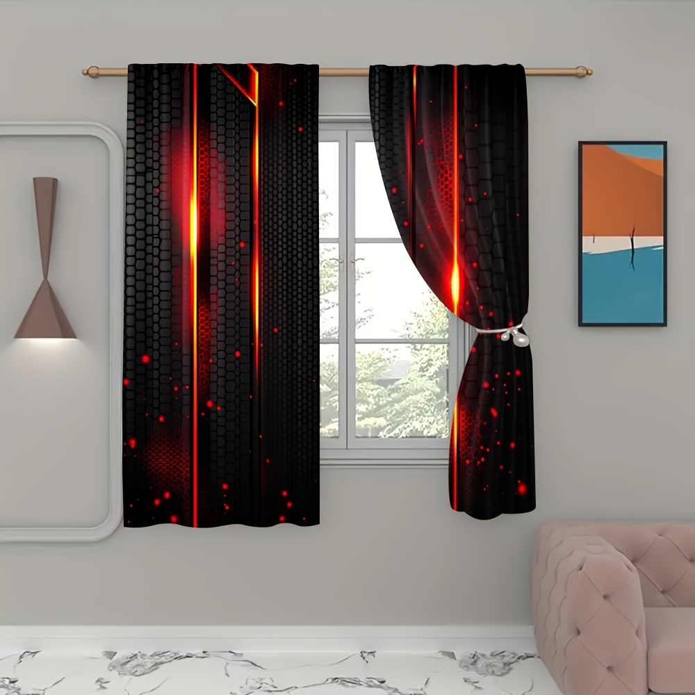 2 szt. Zasłony Lava Czarno-Cze – Office Tech For Home recenzja i cena