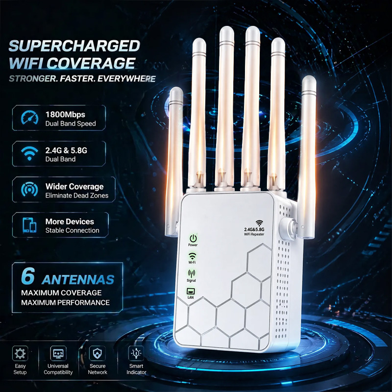 Wzmacniacz sygnału WiFi 6 AX18 – Wifi Range Extender recenzja i cena